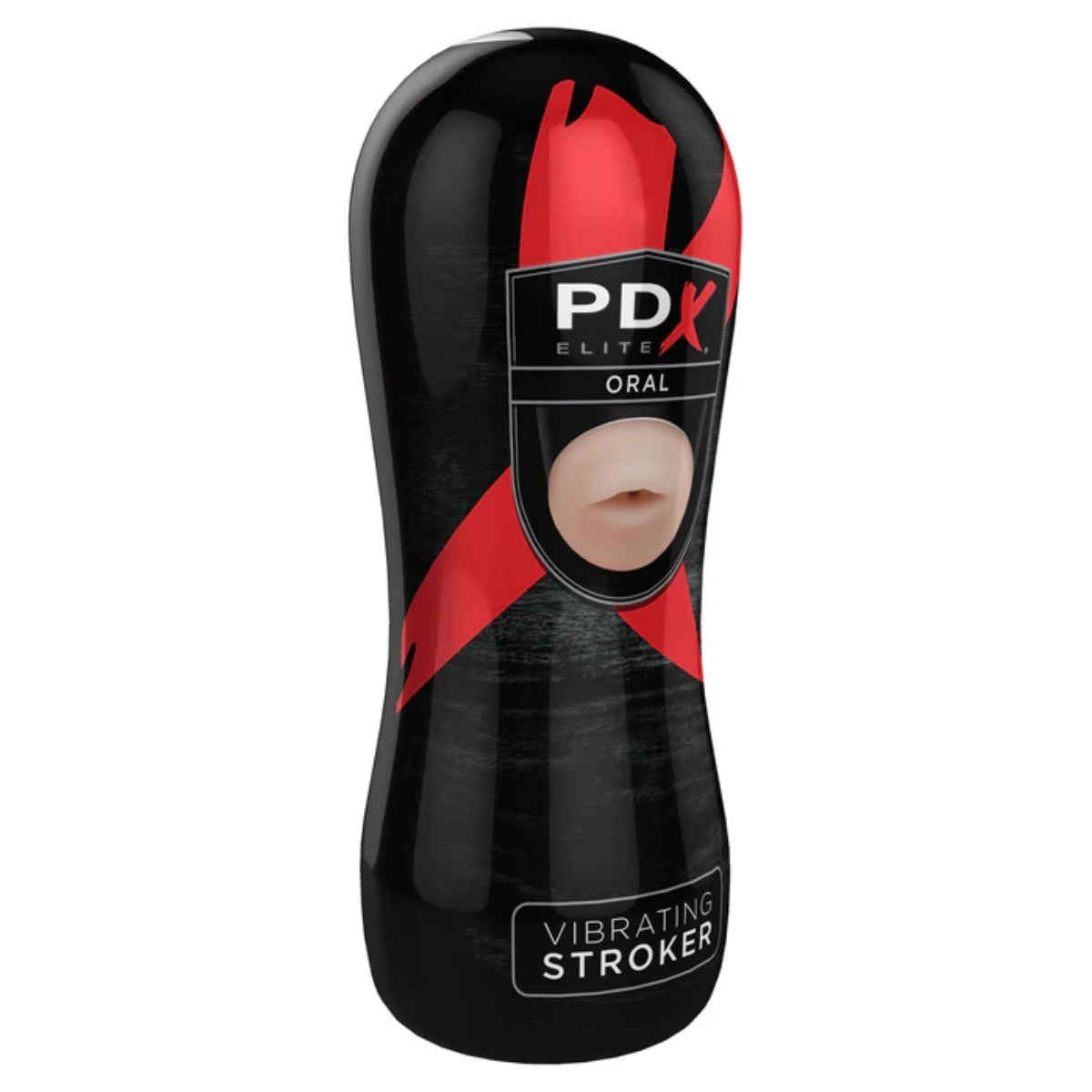 PDX Elite Vibrating Oral Stroker Black Pink