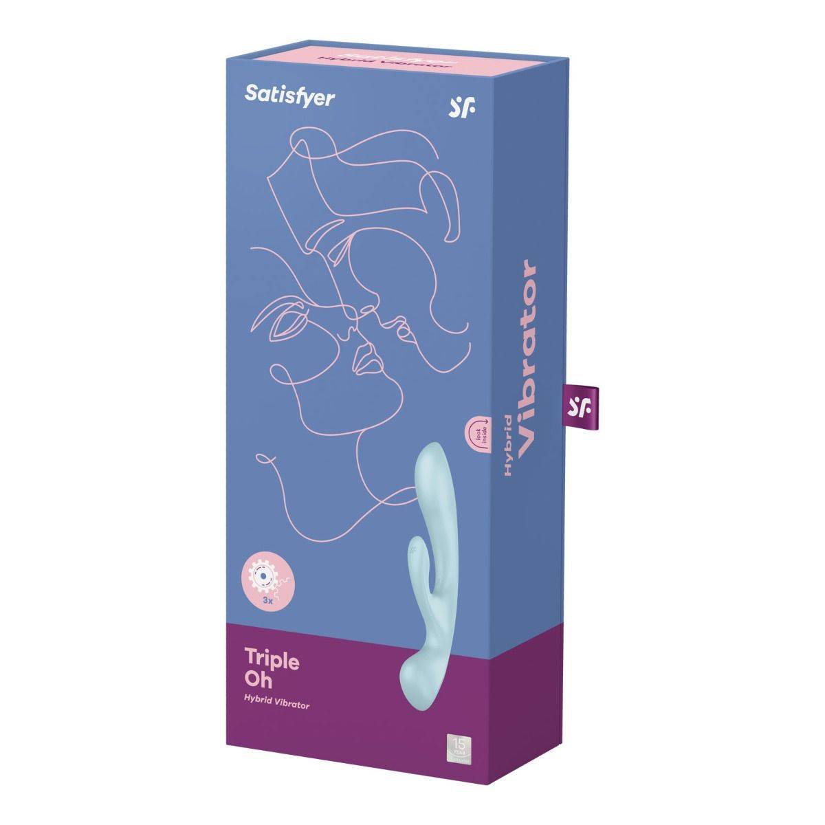 Satisfyer Triple Oh Hybrid Vibrator Light Blue