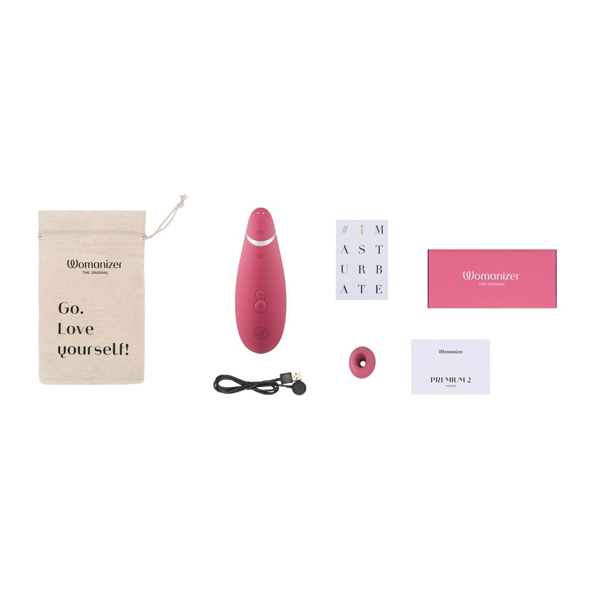 Womanizer Premium 2 Clitoral Stimulator Raspberry