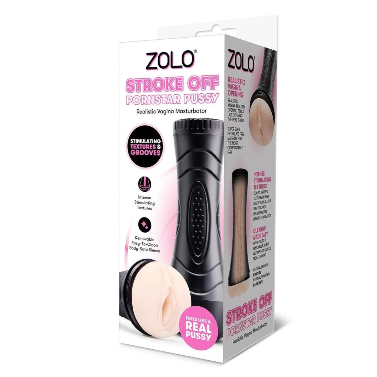 Zolo Stroke Off Pornstar Pussy Realistic Masturbator Pink Black